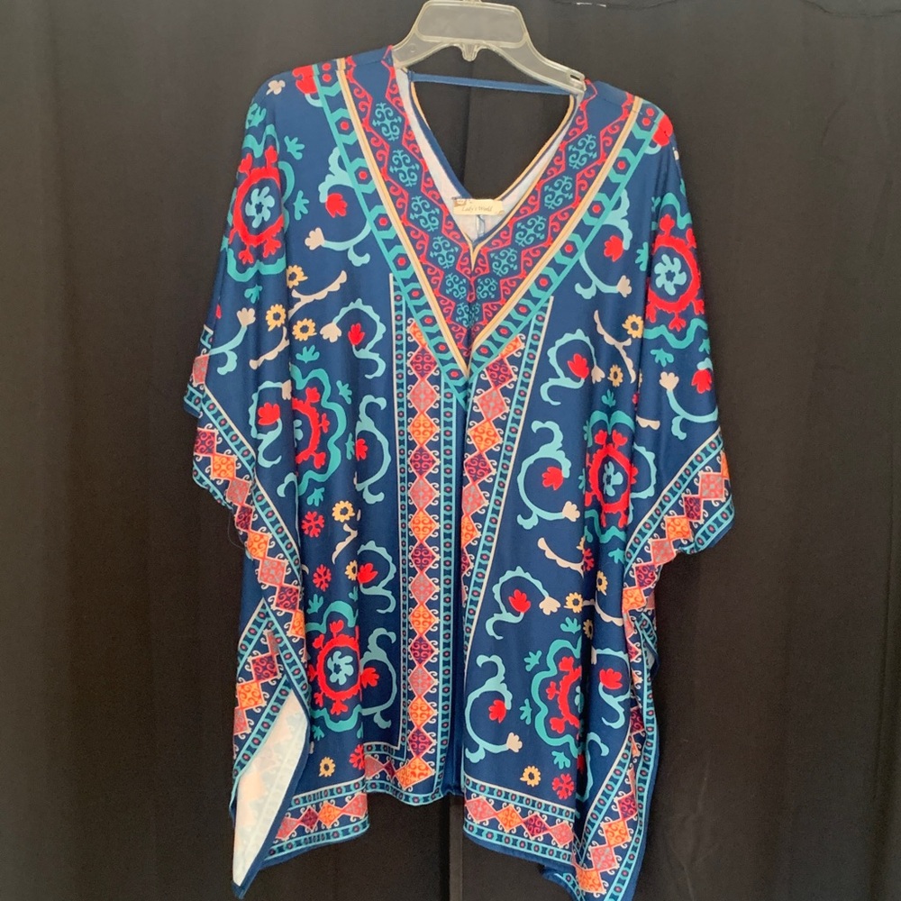 Colorful Floral Kaftan Top